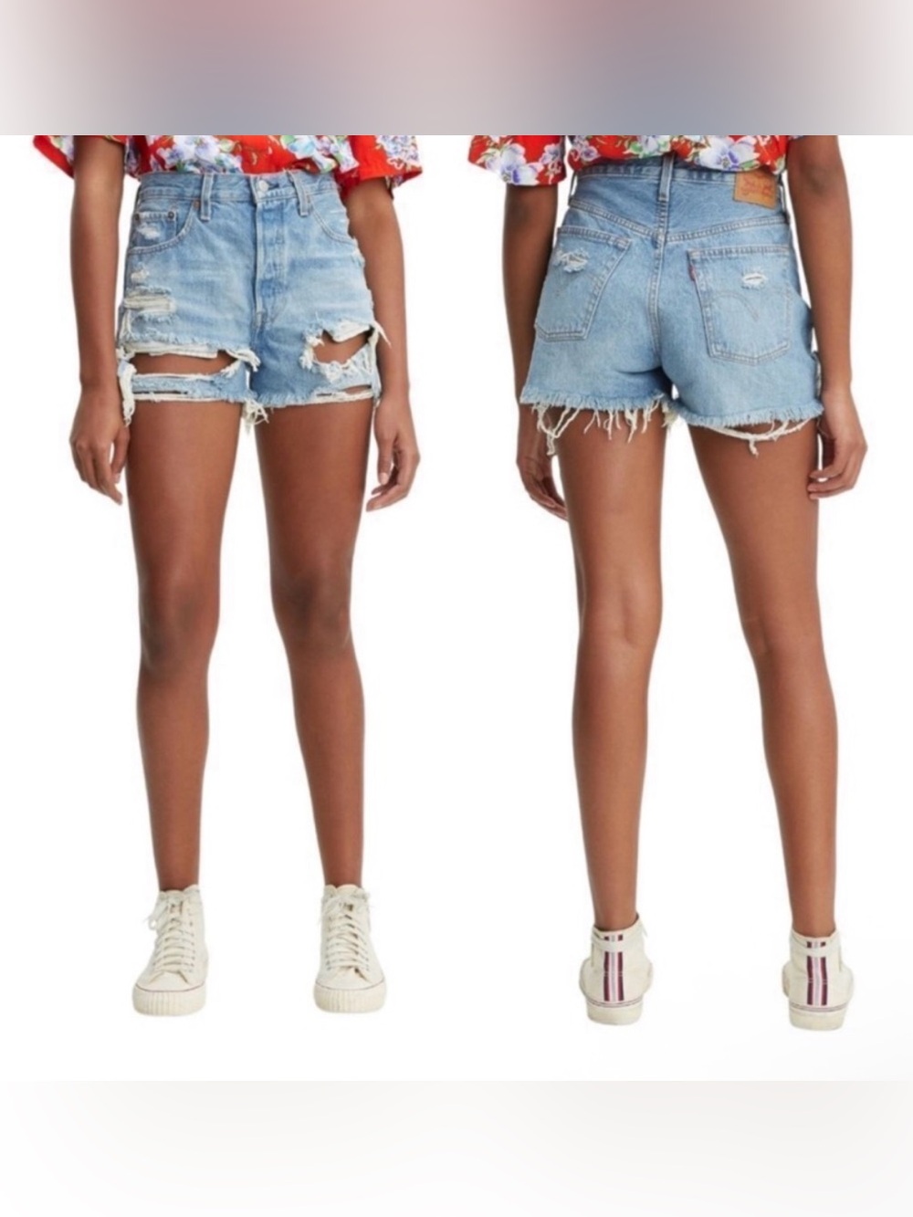 Levi’s 501 cutoff premium destroyed shorts button fly size 30 high waist